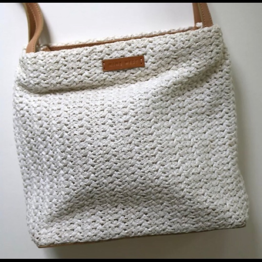 NINE WEST Ivory Soft‎ Woven Shoulder Handbag